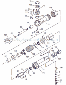 Page A Diagram and Parts List for CP824T T025391 Chicago Pneumatic Ratchet